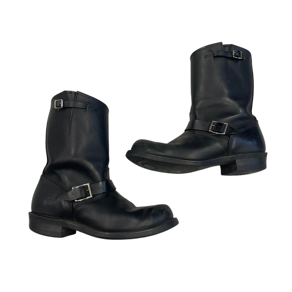 FRYE Engineer 12R Leather Pull on Boot Round Toe Biker Moto Size 10 Flaw